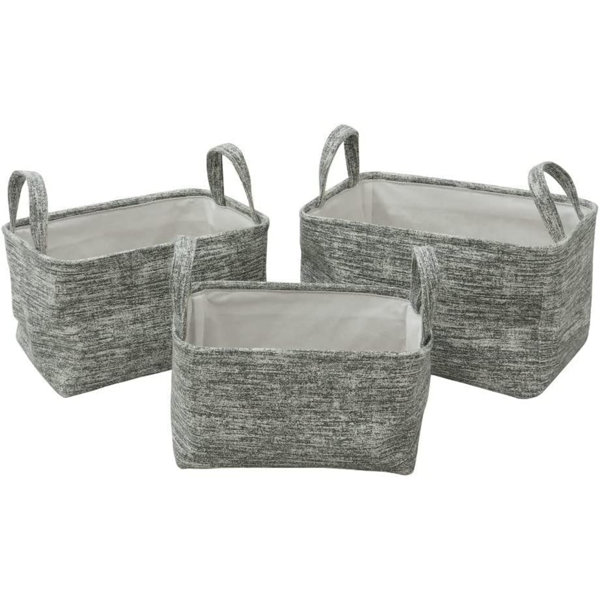 Brambly Cottage MantraRaj Rectangular Fabric Storage Bin Cardboard Storage Box Bins with Handles